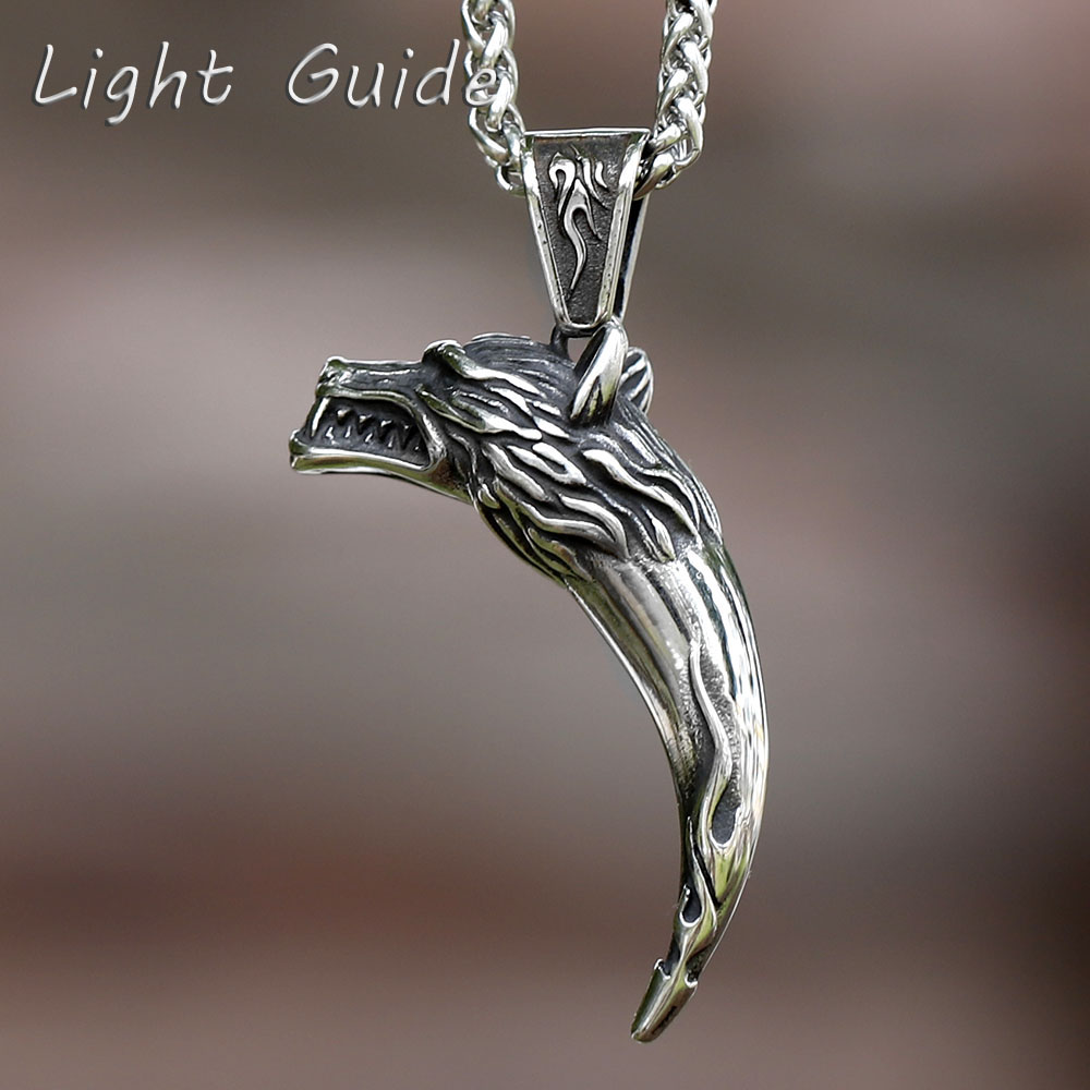 Men'S Fashion Guide - Kalung Liontin Kepala Serigala Viking Nordik
