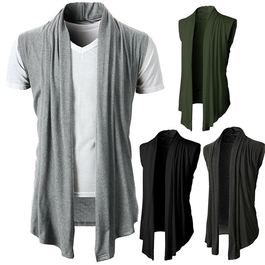 Men'S Fashion Zip Sweater - Jaket Tanpa Lengan Pria Musim Semi