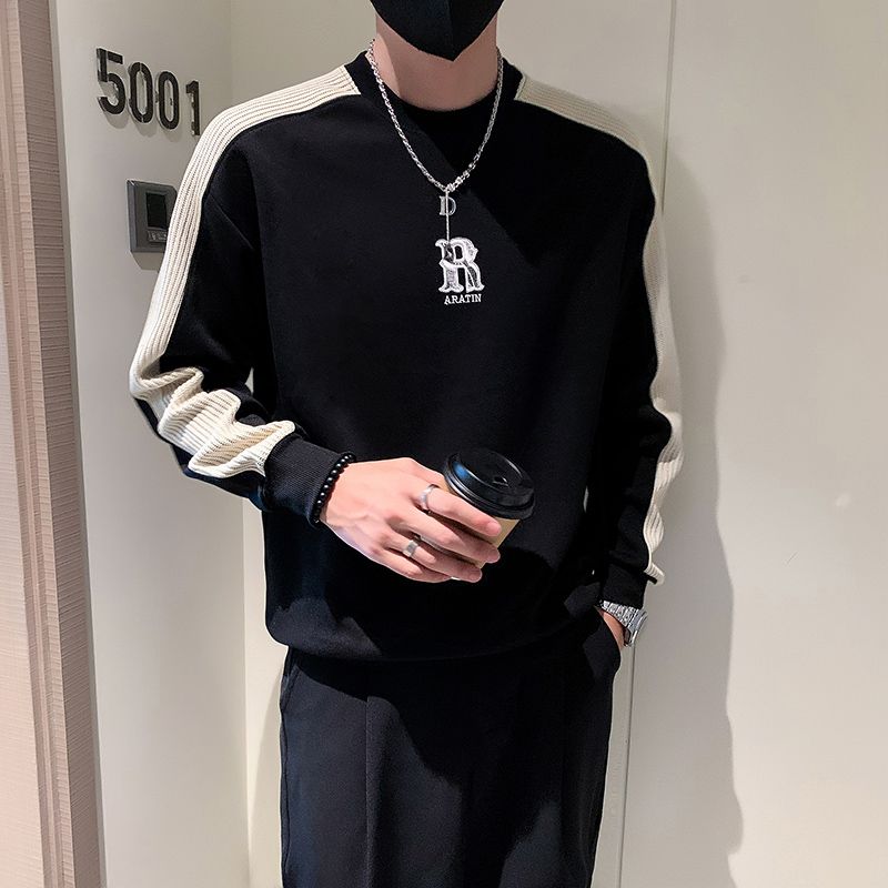 Men'S Fashion Deals - Kaos Pria Alphabet Black Model Pullover