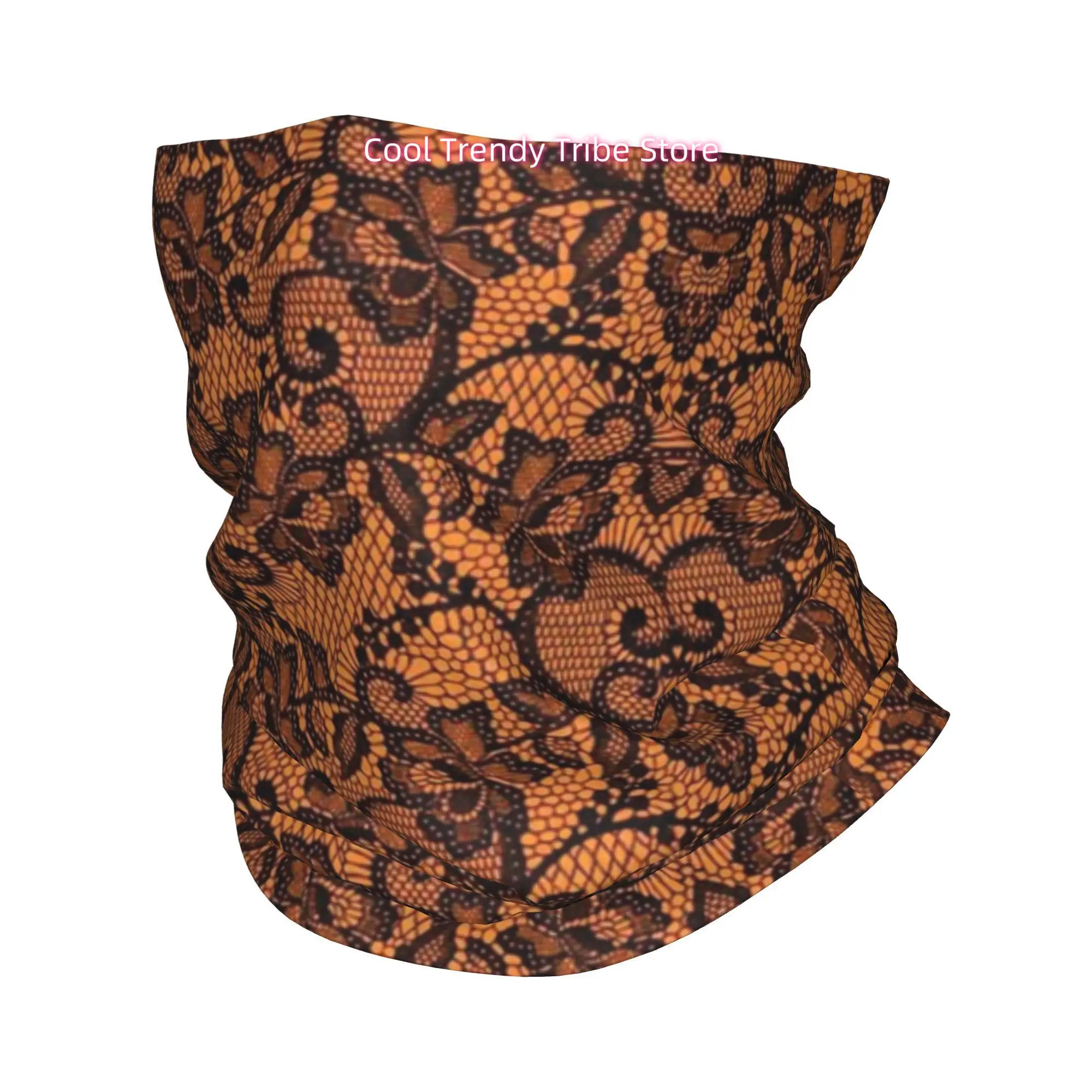 Men'S Fashion Head Scarf - Bandana Pria Motif Bunga Renda Hitam