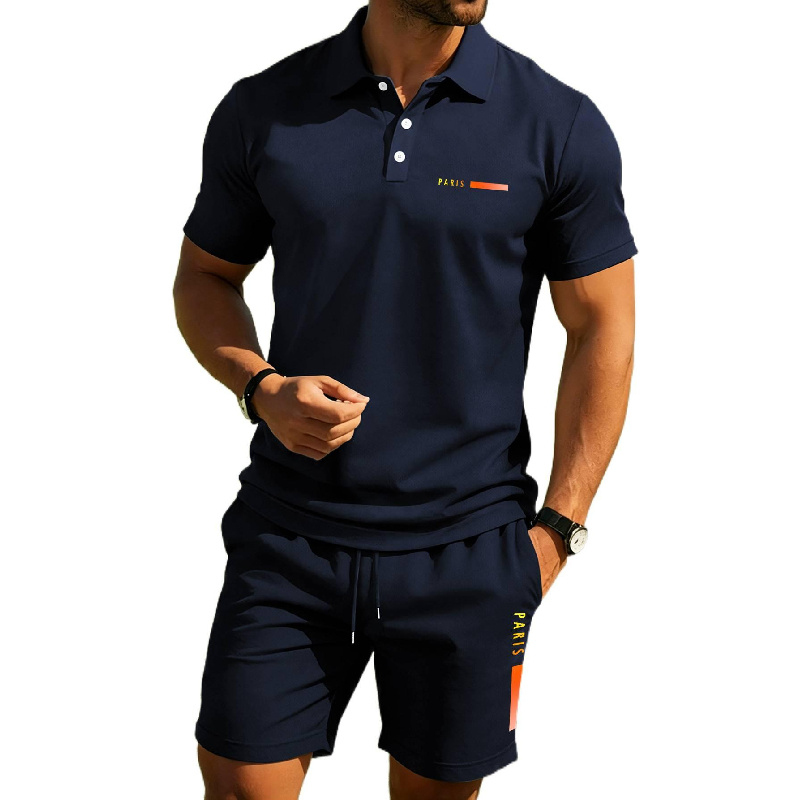 Men'S Fashion Polo - PARIS Print Kemeja polo musim panas