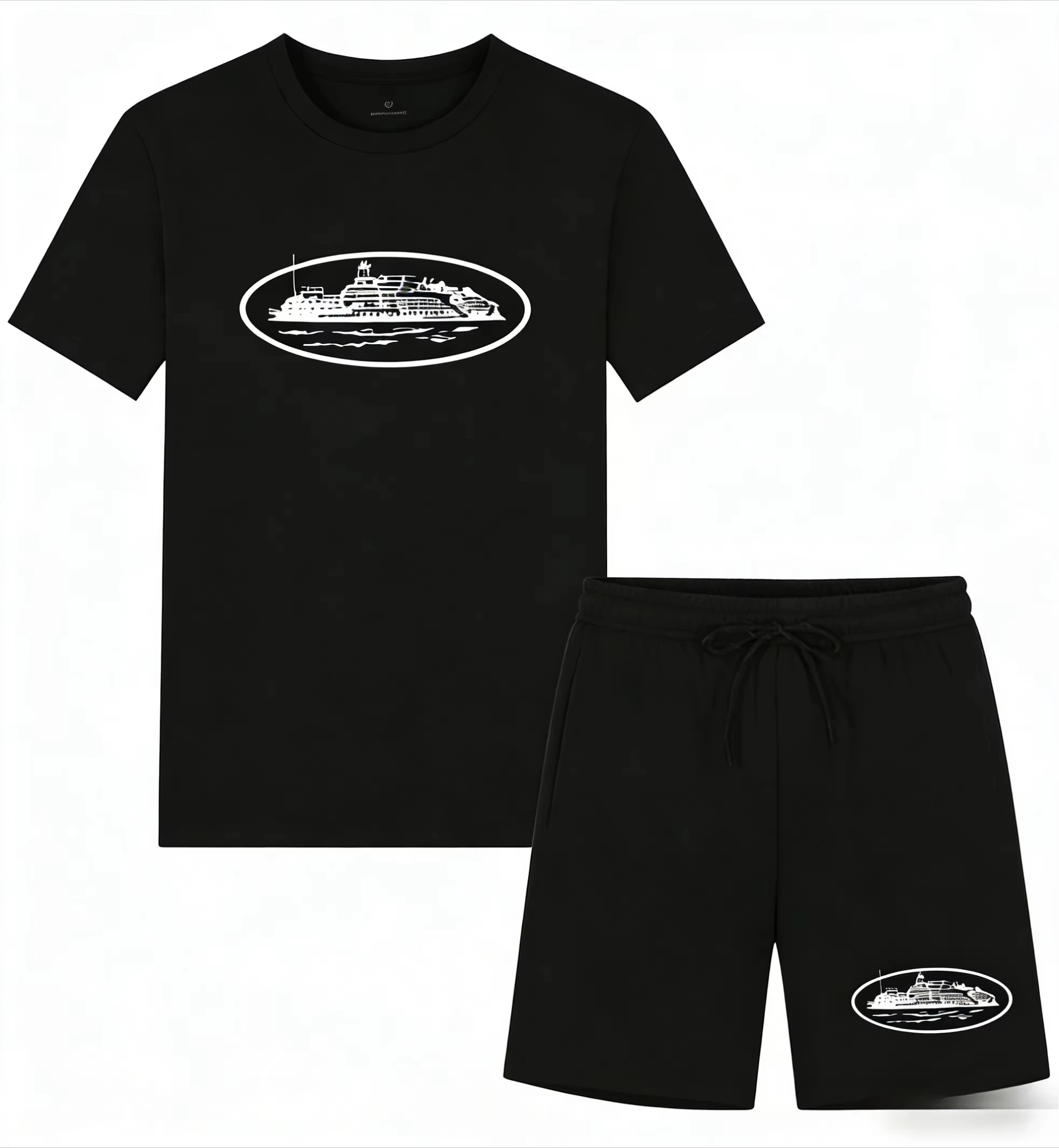 Men'S Fashion Rules - Kaos dan Celana Pendek Motif Perahu