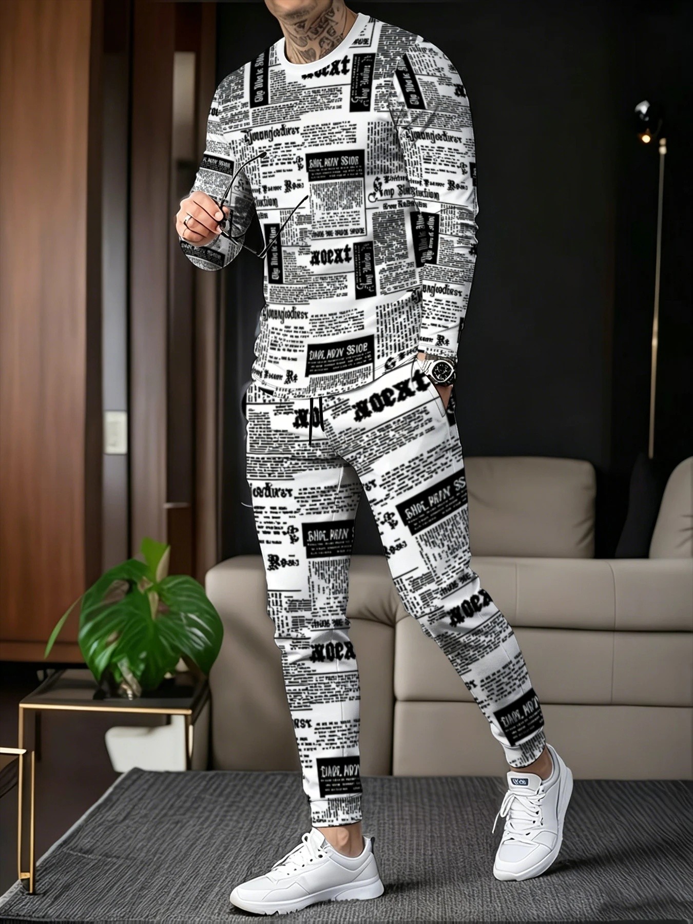 Men'S Fashion And Style - Setelan Sweater Pria Berkerah Bulat dengan