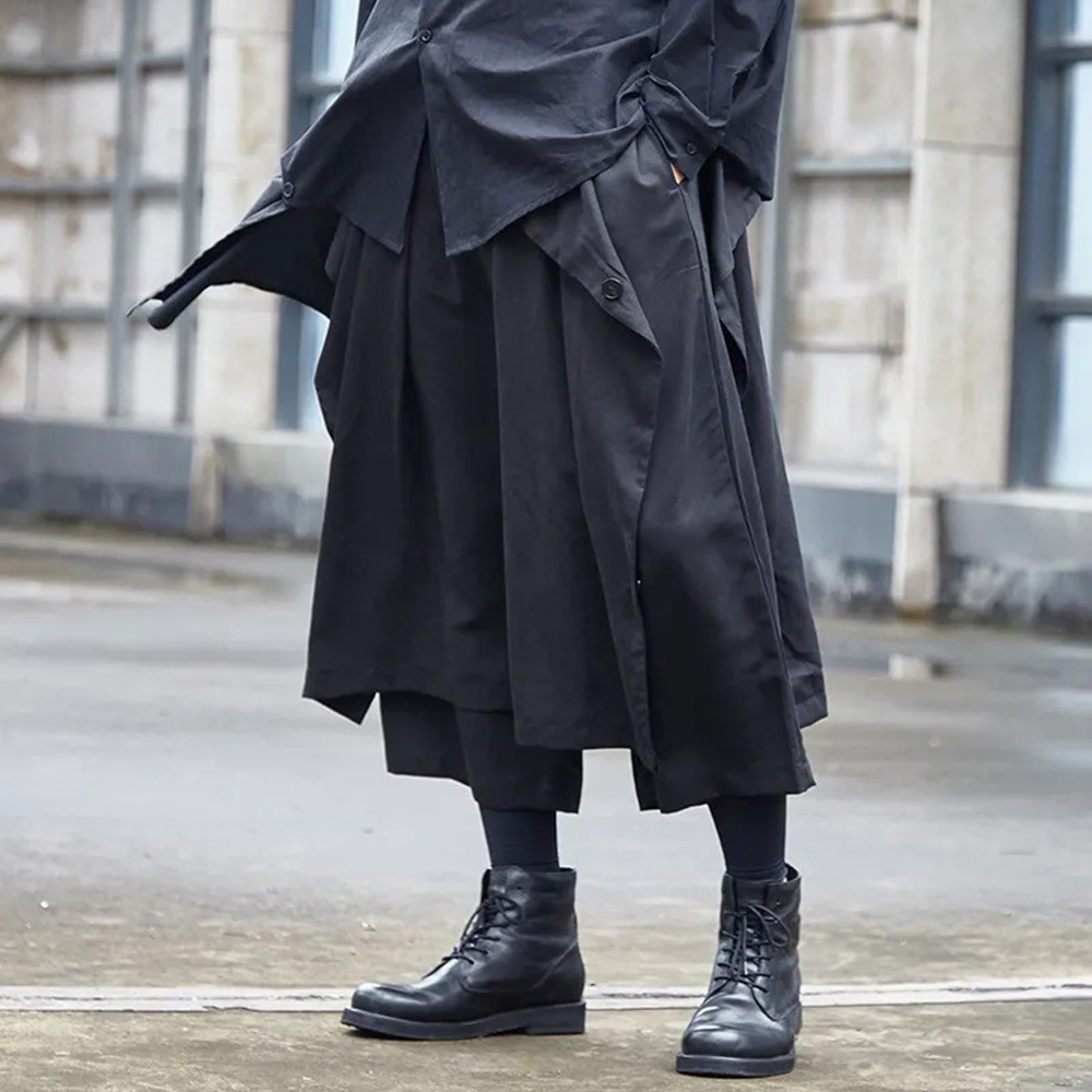 Mens Fashion Trend 2026 - Celana Gothic Gelap Y2k Kancing Samping