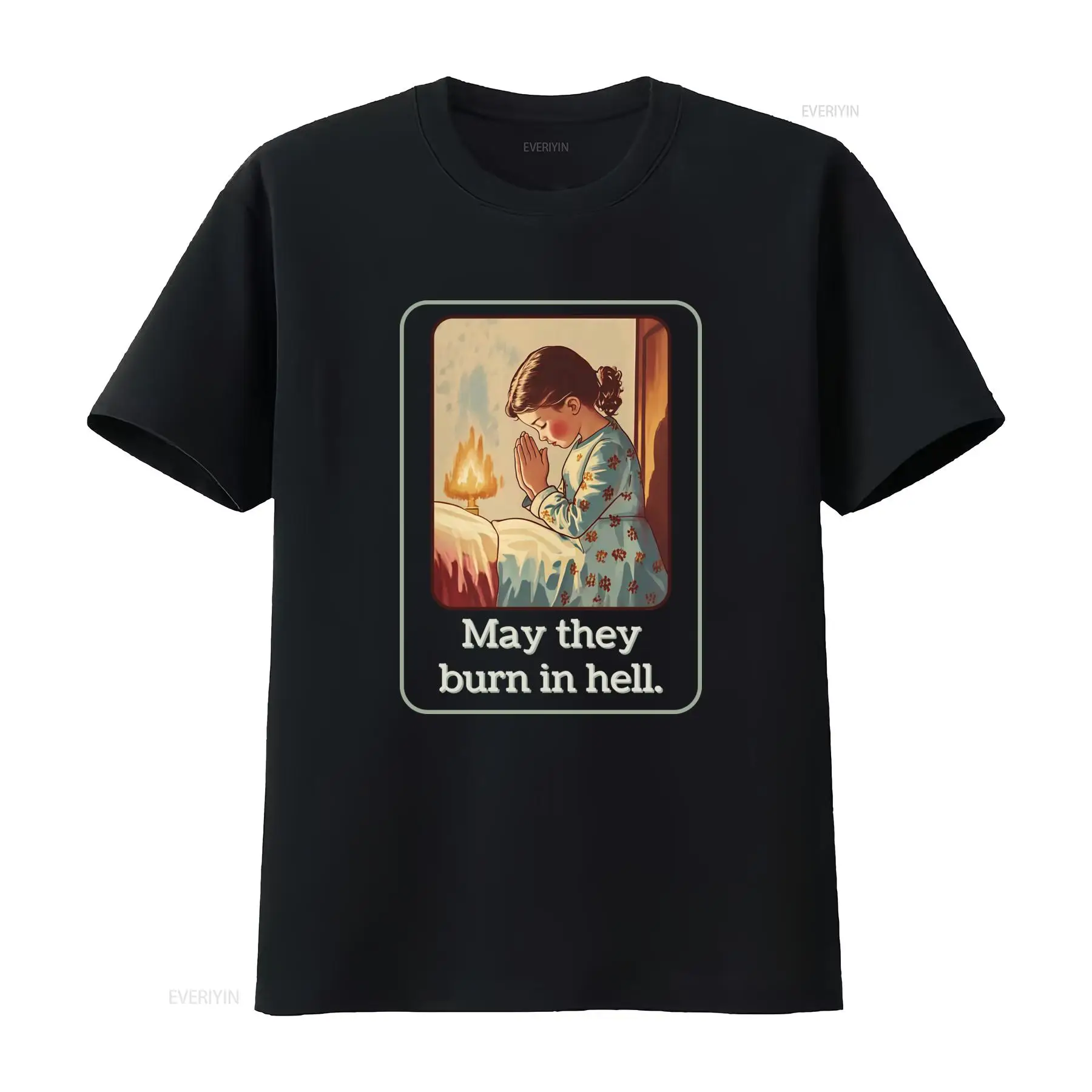 Kaus May They Burn In Hell Luc - 1950S Fashion Men'S ulasan dan harga