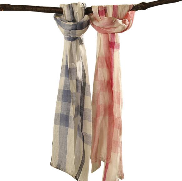 100% Linen Plaid Kontras Jumba - Men'S Fashion Head Scarf ulasan dan harga