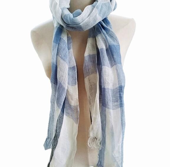 100% Linen Plaid Kontras Jumba - Men'S Fashion Head Scarf ulasan dan harga